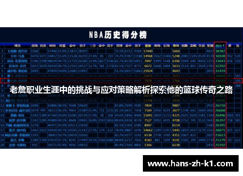 老詹职业生涯中的挑战与应对策略解析探索他的篮球传奇之路