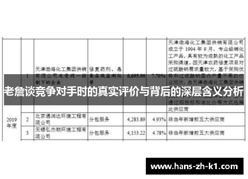 老詹谈竞争对手时的真实评价与背后的深层含义分析
